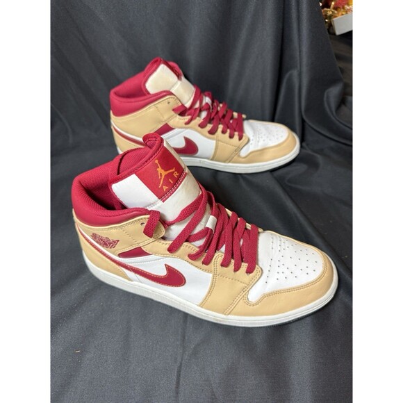 Nike Air Jordan 1 Light Curry Cardinal Red Men's US 11 / 554724-201 - Picture 3 of 7